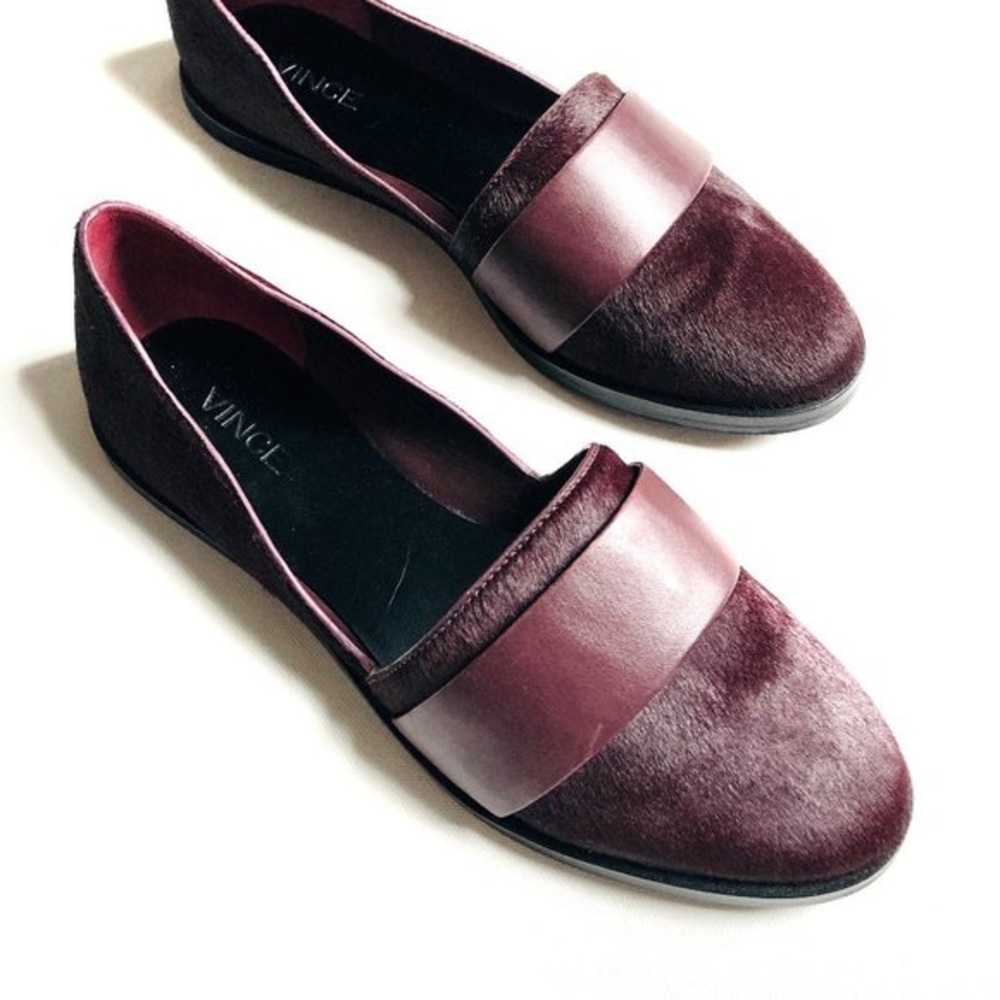 VINCE mason calf-hair flats
